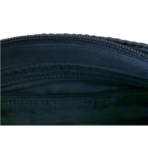 EUC Black Crochet Short Strap Handbag with Zippered Outside and Inside P… - Picture 10 of 12